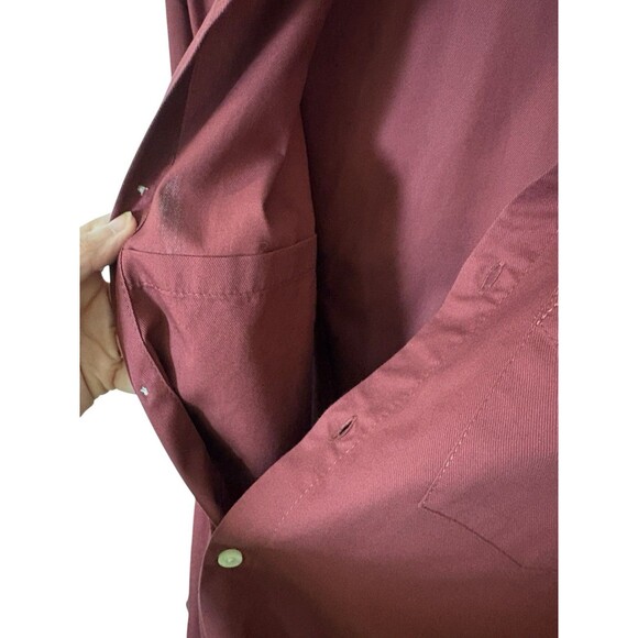 J. Lindeberg Button Down Shirt Slim Fit Men's Large Dani Twill Oxford Burgundy - Picture 3 of 11